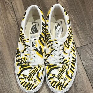 Vans White and Yellow Graphic Sneakers